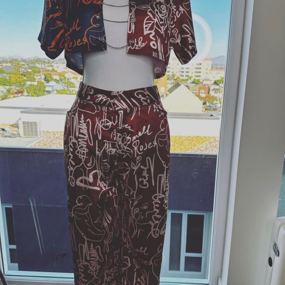 2 piece satin set NEW - Picture 2 of 2